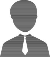 Character of faceless man wearing business suit. vector