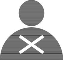 Character of man with rejected sign. vector