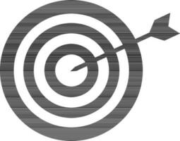 Black and white target with arrow. vector