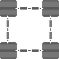 Block Chain icon in black and white color. vector