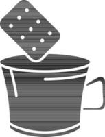 Biscuit with Tea or Cpercent offee cup glyph icon. vector