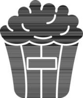 black and white illustration of Popcorn bucket icon. vector