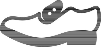 plano estilo Zapatos icono en negro y blanco color. vector