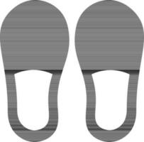 Flat Style Slippers Icon in Black and White Color. vector