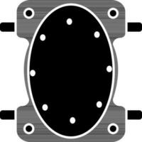 black and white illustration of knee pad icon. vector