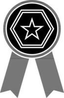 Star badge award icon in black and white color. vector