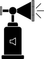 black and white air horn icon in flat style. vector