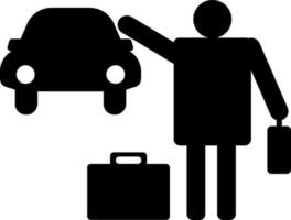 Tourist man hand given for taxi stop icon. vector