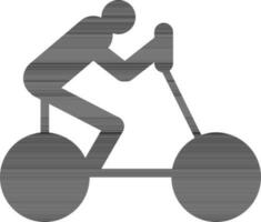 Man exercise with stationary bike glyph icon in flat style. vector