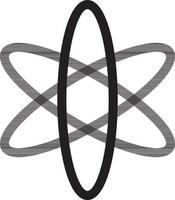 Black atomic structure on white background. vector