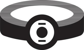 Lantern power ring in black and white color. vector