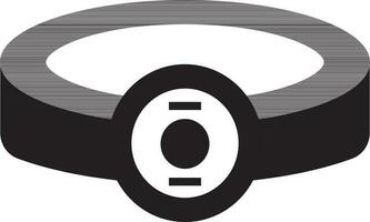 Lantern power ring in black and white color. vector