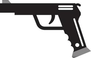 negro y blanco pistola en plano estilo. vector