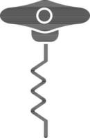 Corkscrew icon in black and white color. vector