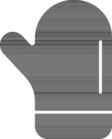 Glove icon or symbol in black and white color. vector