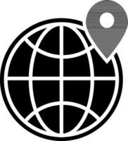 World grid with placeholder in black and white color. vector