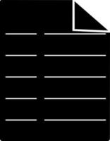 Blank document file in black and white color. vector