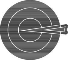 black and white target arrow with bullseye. vector