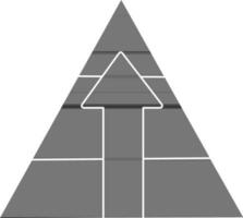 black and white arrow on triangle in flat style. vector