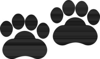 Paw print icon in black color. vector