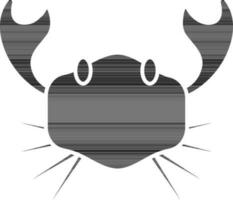 Black Crab icon on White background. vector