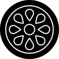 black and white cucumber slice icon in flat style. vector