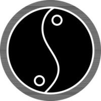 black and white illustration of yin yang icon. vector