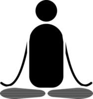 Vector illustration of meditation yoga man icon