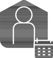 Stay Home and Calendar icon in black and white color. vector