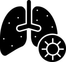 Flat style Virus Infection Lungs glyph icon. vector