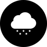 Glyph Starry Cloud icon in flat style. vector