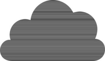 plano estilo nube icono en negro color. vector