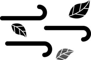 Wind icon or symbol in black and white color. vector