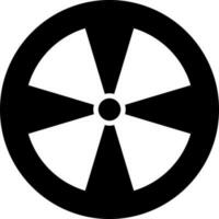 Alloy wheel of a car. black and white Icon vector