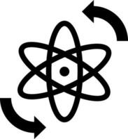 Atom recycling icon, energy concept in black and white color. vector