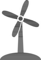 black and white icon  of wind turbine in flat style. vector