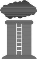 Factory chimney in black and white color. vector