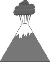 Flat style mountain with cloud. vector