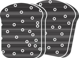 Black and white slice of bread in flat style. vector