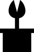 Black flower in flat style. vector