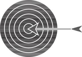 Black and white target with arrow. vector