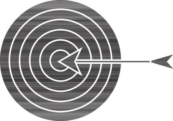 Black and white target with arrow.