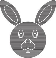 Character of a rabbit in black and white color. vector