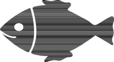 Isolated black fish in flat style illustration. vector