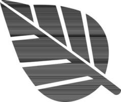 Flat style leaf in black and white color. vector