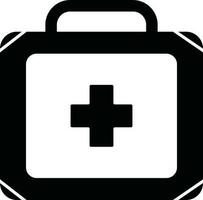 black and white style of first aid box icon. vector