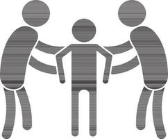 Character of faceless two mans holding a another person. vector