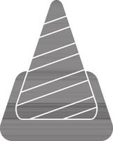 Traffic cone in black and white color. vector