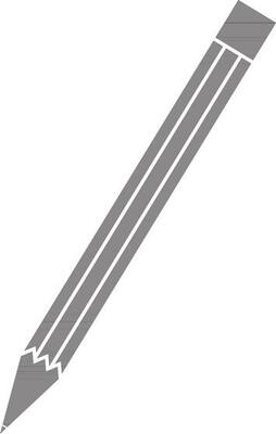 Illustration of a wood pencil in black and white style.