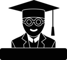 Studen icon with school dress and wearing graduation cap. vector